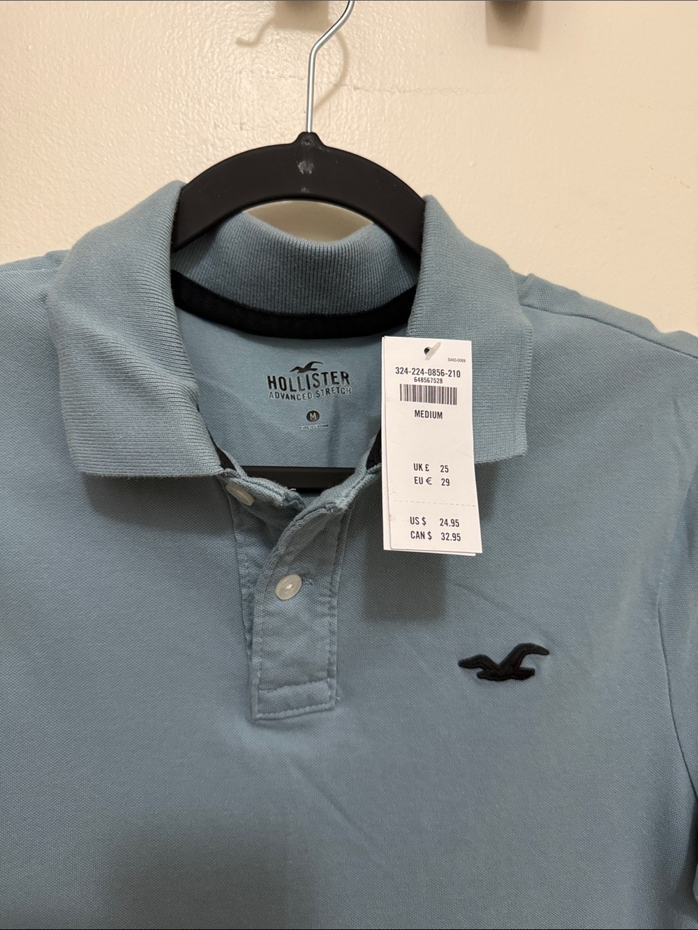 Hollister Men’s Dusty Blue Polo with Embroidered Logo - Picture 3 of 4